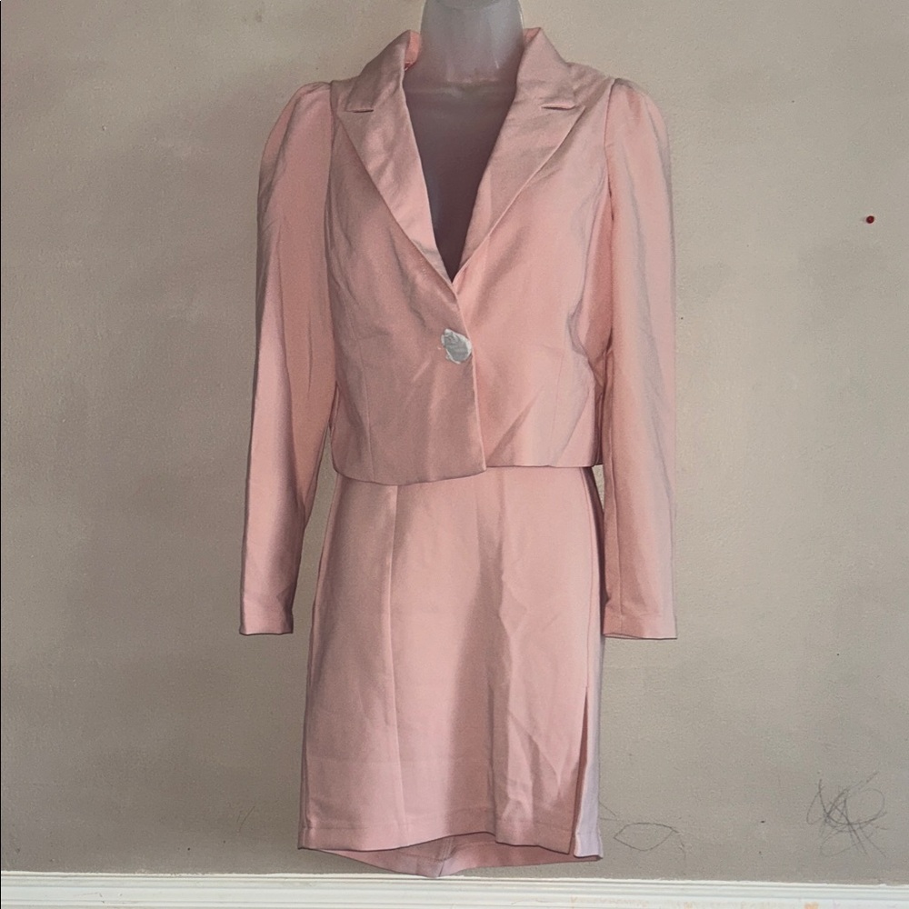 Haute Monde Pink Blazer & Skirt Set